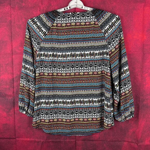 RUFF HEWN WOMEN;S COLORFUL LONG SLEEVE FLOWY BOHEMIAN STYLE TOP, SILE L (LARGE) - Picture 3 of 11